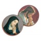 Marcador ronda y bi-dimensional de Jesús y Nuestra Señora rezando cm.7 - 2 3/4"
