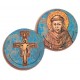 Marcador redondo y bi-dimensional de St.Damian y St.Francis  cm.7 - 2 3/4"