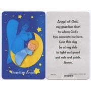 Guardian Angel English PVC Prayer Card cm.5x8.5 - 2"x3 1/2"