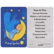 Guardian Angel French PVC Prayer Card cm.5x8.5 - 2"x3 1/2"
