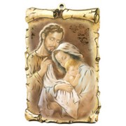 Holy Family Scroll Plaque cm.10x15 - 4"x6"