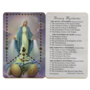 Miraculous Mysteries of the Rosary English PVC Card cm.5x8.5 - 2"x3 1/2"