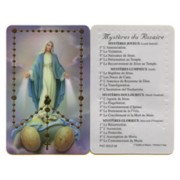 Miraculous Mysteries of the Rosary French PVC Card cm.5x8.5 - 2"x3 1/2"