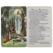 Lourdes Mysteries of the Rosary English PVC Card cm.5x8.5 - 2"x3 1/2"