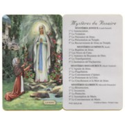 Lourdes Mysteries of the Rosary French PVC Card cm.5x8.5 - 2"x3 1/2"