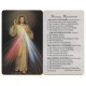 Tarjeta de oración con los misterios de la Divina Misericordia del rosario en Inglés cm.5x8.5 - 2 "x 3 1/2"