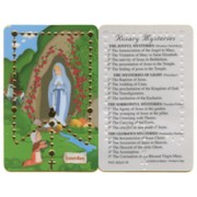 Cartoon Lourdes Mysteries of the Rosary English PVC Card cm.5x8.5 - 2"x3 1/2"