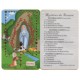 Carte de prière avec les mystères du rosaire à Lourdes en français cm.5x8.5 - 2 "x3 1/2"
