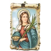 St.Lucy Scroll Plaque cm.10x15 - 4"x6"