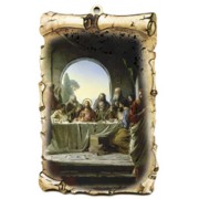 The Last Supper Scroll Plaque cm.10x15 - 4"x6"