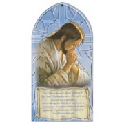 Jesus Praying/ Our Father Prayer Plaque English cm.10x20 - 4"x8"