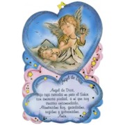 Prayer to Guardian Angel Plaque cm.10x15 - 4" x 6" Spanish Text