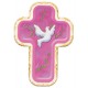 Lacado de color rosa cruz con el Espíritu Santo cm.10x14 - 4 "x 5 1/2"