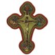 Crucifixion (4 Evangelists) Solid Cross Red/Gold cm.12x16 - 5"x 6 1/4"