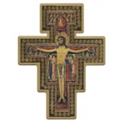 Saint Damian Cross Laquered Gold cm.14x19 - 5 1/2"x 7 1/2"