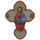 Croix en bois massif avec Pantocrator en rouge / or  cm.20x27 - 8 "x10 1/2"