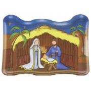 Animated Nativity Plaque and Stand cm.7.5x11 - 3"x4 1/2"