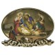 Nativity Oval Plaque and Stand cm.9x14 - 3 1/2"x5 1/2"