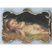 Baby Jesus Square Plaque and Stand cm.9x14 - 3 1/2"x5 1/2"