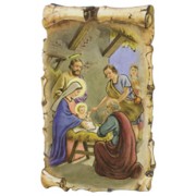 Nativity Scroll Plaque and Stand cm.7x11 - 2 3/4"x 4 1/2"