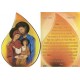 Plaque en forme de larme avec Icône Sainte Famille et un stand cm.9x13 - 3 3/4 "x5"