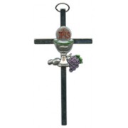 Silver Cross Coloured Chalice Crucifix cm.10x5 - 4"x2"