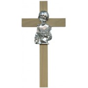 Communion Alder Crucifix Pewter Corpus Silver Plated Boy cm.18.5 - 7 1/2"