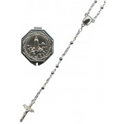 R150S Silver Plated Rosary with Fatima Rosary Box