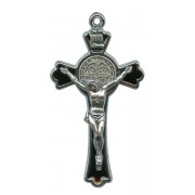 St.Benedict Cross Nickel Plated with Black Enamel cm.5 - 2"