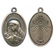 Our Lady of Sorrows Oxidized Oval Medal mm.22- 7/8"
