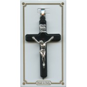 Black Lucite Pocket Crucifix mm.38- 1 1/2"