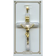 White Lucite Pocket Crucifix mm.38- 1 1/2"