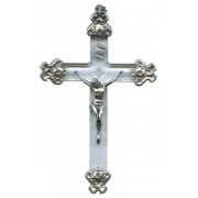 Clear Lucite and Pewter Crucifix mm.75 - 3"