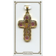 White Murrina Pocket Crucifix Gold Plated mm.30 1 1/4"