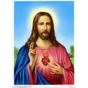 Sacred Heart of Jesus Print cm.19x26 - 7 1/2"x 10 1/4"