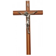 Mahogany Wood and Ash Crucifix Pewter Corpus cm.35 - 14"
