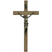 Olive Wood Crucifix Bronze Plated Corpus cm.20 - 8"
