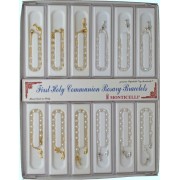 12 Piece Display of Assorted Communion Rosary Bracelets English or French