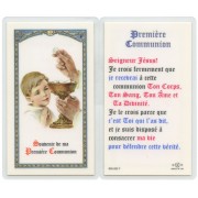 Communion Prayer- Boy French Text Prayer Card cm.6.6x 11.5 - 2 1/2"x 4 1/2"