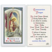 Communion Prayer Girl English Text Prayer Card cm.6.6x 11.5 - 2 1/2"x 4 1/2"