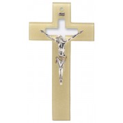 Gold Murano Crucifix with Silver Corpus cm.21 - 8 1/4"