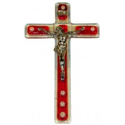 Red Murano Crucifix cm.9.5x16 - 3 3/4"x 6 1/4"