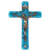 Aqua Murano Crucifix cm.6.5x10.5 x 2 1/2" x 4"