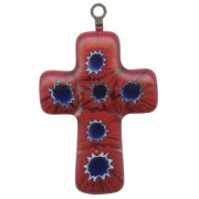 Murano Venetian Glass Cross Hand Made Red cm.3- 1 1/4"