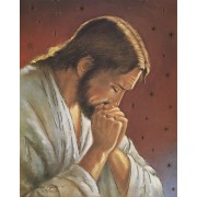 Jesus Praying High Quality Print with Gold cm.20x25- 8"x10"