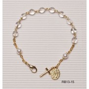 Gold Plated Rosary Bracelet Crystal