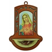 Immaculate Heart of Mary Brown Water Font cm.9x13 - 3 1/2"x5"