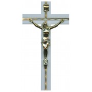 White Crucifix Gold Plated Corpus cm.15 - 6"