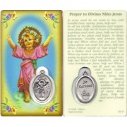 Prayer to/ Baby Jesus Prayer Card with Medal cm.8.5 x 5 - 3 1/4" x 2"