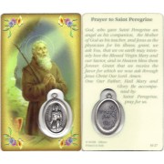 Prayer to/ St.Peregrine Prayer Card with Medal cm.8.5 x 5 - 3 1/4" x 2"